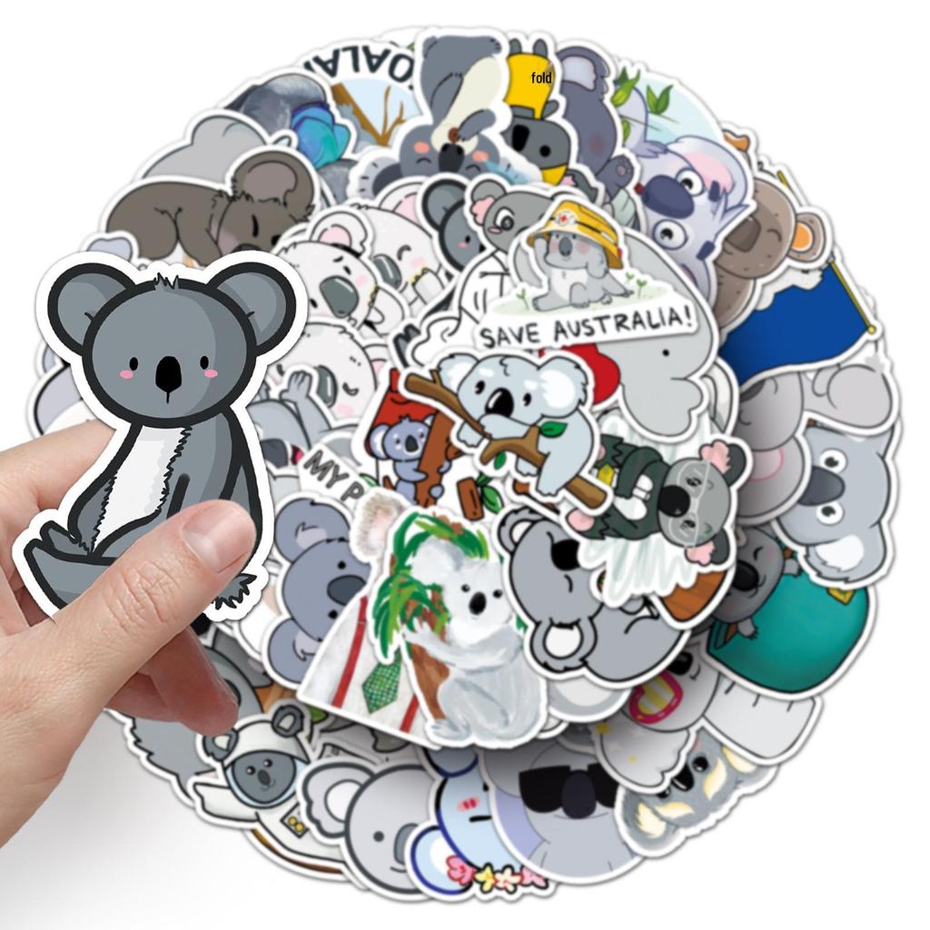 50pcs Cute Cartoon Koala Graffiti Stickers for Suitcases, Scooters, and Cars