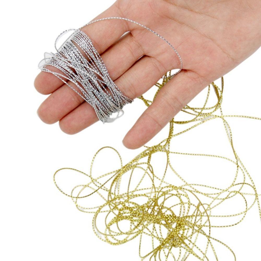 Gold Xmas Tree Ball Ropes Silver Label Decoration String Practical Christmas Rope  DIY