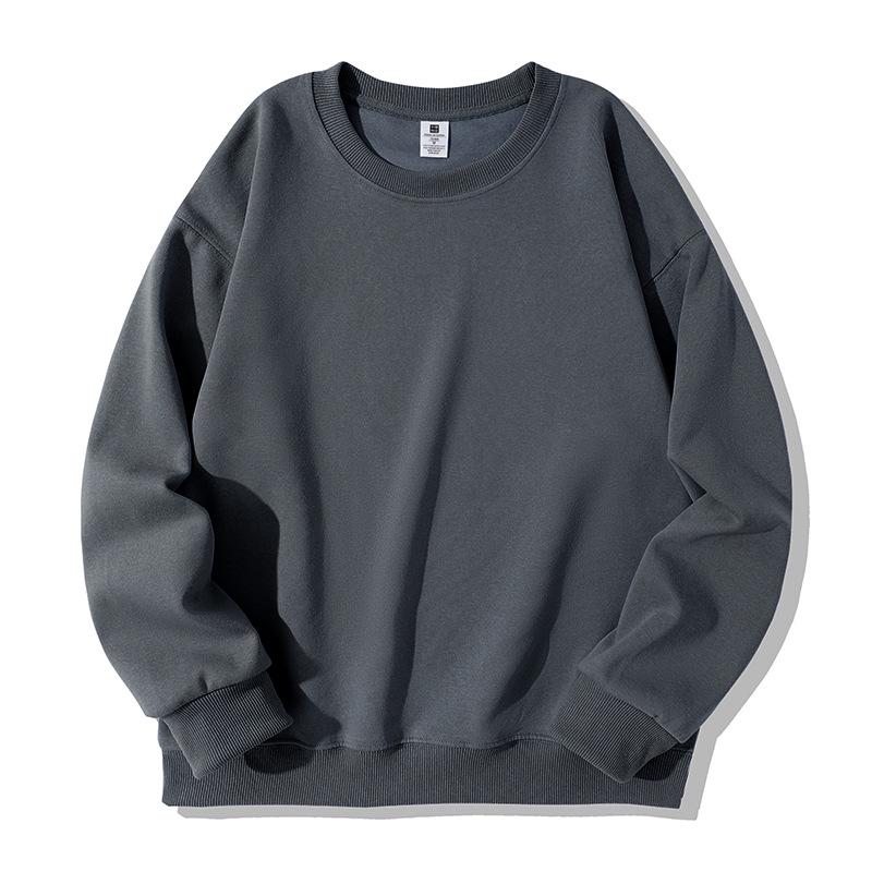 2026 Autumn Unisex 300g Cotton Round Neck Drop Shoulder Sweatshirt - Loose, Comfortable, and Skin-Friendly