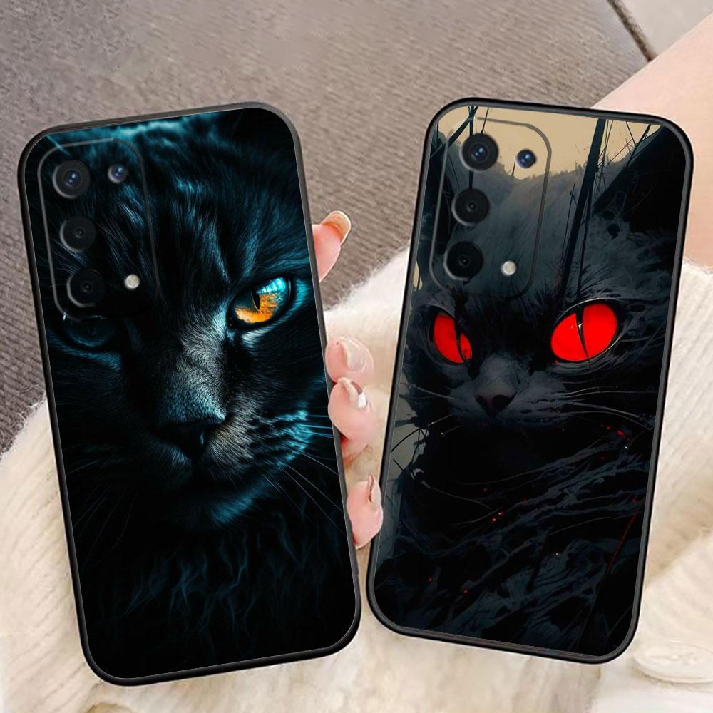 Black Cat Staring Eye Phone Case For OPPO A9 A15 A17 A31 A38 A53 A54 A55 A57 A60 A73 A74 A79 A78 A92 A93 A94 A98 Case Funda Capa