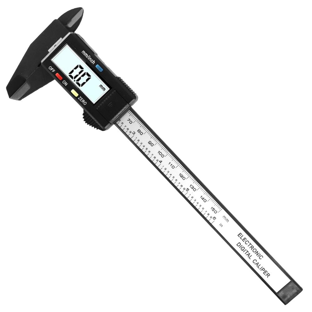 0-150mm Vernier Caliper Stainless Steel/Plastic LCD Digital Caliper 6 inch Instrument Depth Measuring Tools Plastic Without Box
