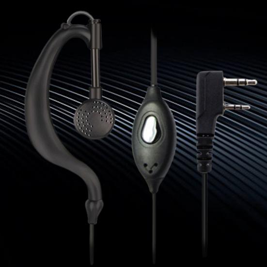 Radio Earpiece with Mic Clip Design High Sensitivity Good Sound Quality Over-the-ear Smooth Communication 50dB 2 Pin Walkie Talkie Headset for Baofeng