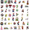 50 Super Mario Cartoon Stickers - Waterproof Decals for Suitcase, Laptop, or Guitar