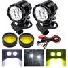 Motorcycle LED Fog Light Harness Auxiliary Compatible with 12V and High Work Light with Set Yellow X-STYLE Kit, 2-Color, 3-Mode Switch, 60W,