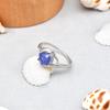925 Sterling Silver  Natural Tanzanite Gemstone Prong Ring Size  4.75 US, Gift Ring