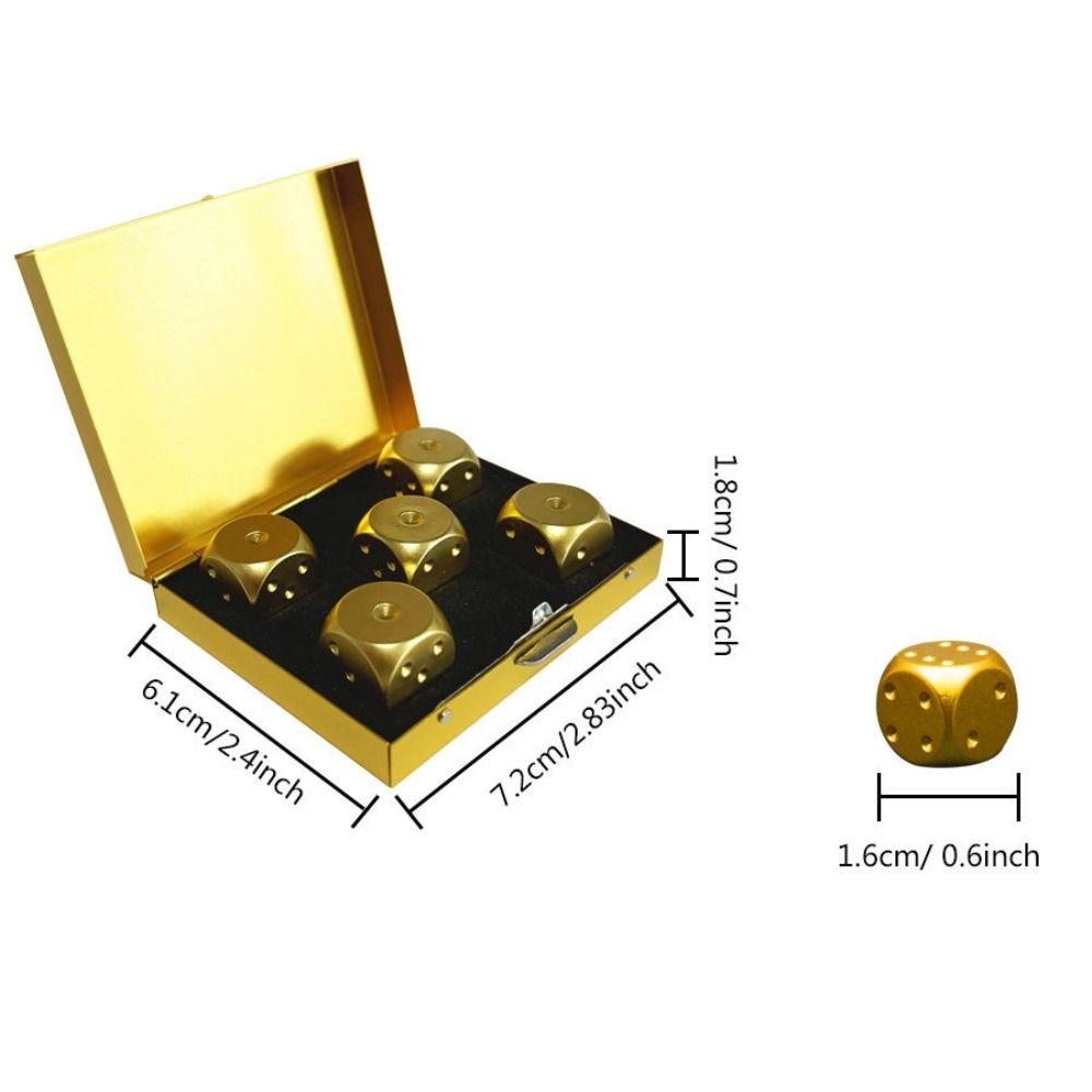 6 Sided Metal Solid Dice with Case Rounded Corners Dice Set  Entertainment Appliances