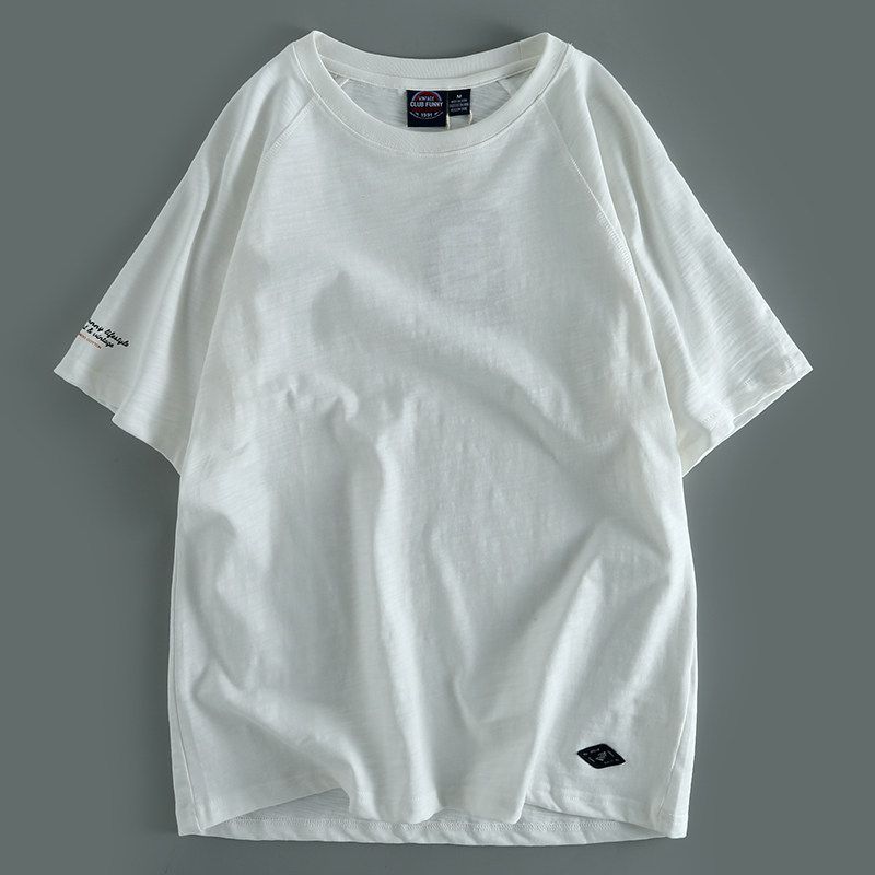 Weight ~ Foreign Trade Cattle Goods Overplus Order Leak-Picking Summer Men's Sweat-Absorbent Breathable Solid Casual round Neck Short sleeve T-shirt