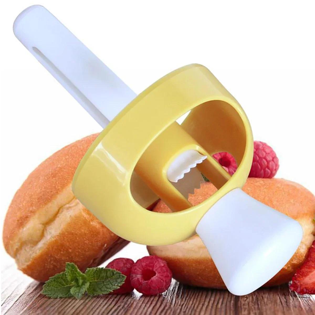 

1set Compression molding tool, donut mold, DIY baking tool with dipping pliers, plastic hollow bread mold жёлтый