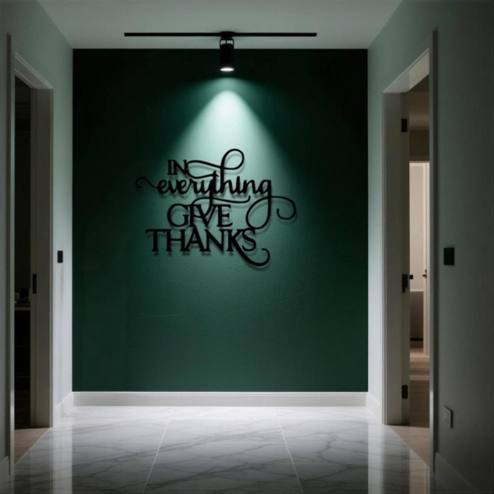 Wrought Iron Metal Wall Art Inspirational Gratitude Sign Farmhouse Home Decor Living Room Hanging Ornament