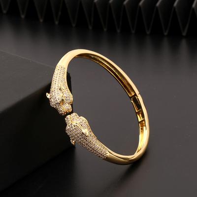 Trend Mode Tier Leopard Armband Kreative Hip Hop Personalisierte Micro Intarsien Zirkon Offene Damen Armband