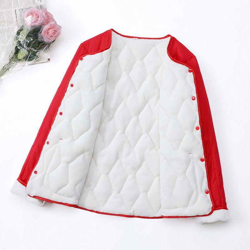 Winter Women's Short Fleece-Lined Thickened Inner-Wear Cotton-Padded Coat Quilted Jacket Close-Fitting Warm Down Cotton-Padded Coat Thin Inner