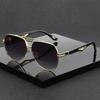 Vintage Polarized Polit Okulary Przeciwsłoneczne Męskie Klasyczne Podwójny Mostek Gradientowe Soczewki Modna Retro Marka Projektant Zewnętrzne Okulary Przeciwsłoneczne