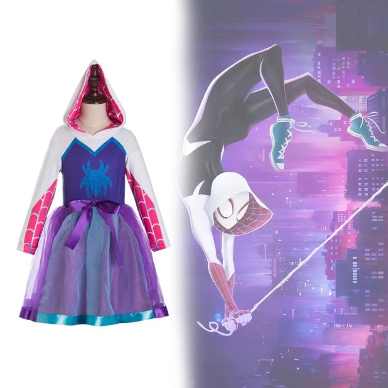 Ghost Spider Inspired Costume Gwen Inspired Hoodie Cosplay Tutu Dresses Birthday