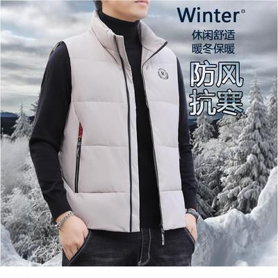 Gilet sans manches pour homme, vêtement d'extérieur automne-hiver, neuf, en duvet de canard blanc épais, col montant, chaud, grande taille.