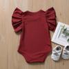 Europäischer & Amerikanischer Stil Spitze Ärmel Baby Mädchen Strampler - Säugling & Kleinkind Dreieck Druckknopf Schritt Krabbelanzug