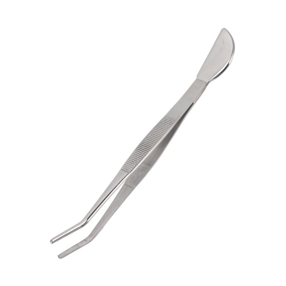 Crescent Moon Head Stainless Steel Tweezers Rust Proof Rake Spatula Tools Plant Tweezers