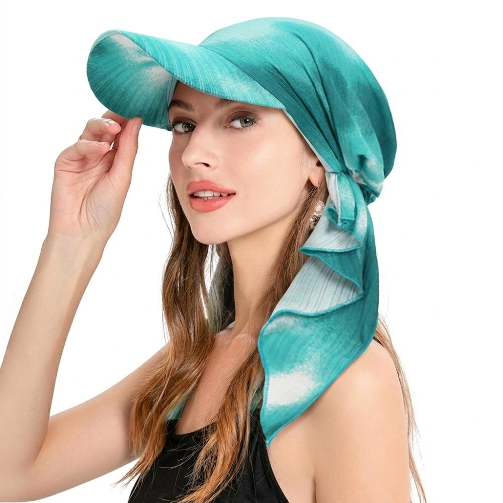 Floral Print Strapped Baseball Cap With Brim Wrap Hair Summer Headscarf Hat Breathable Versatile Turban Hat Everyday Outfits