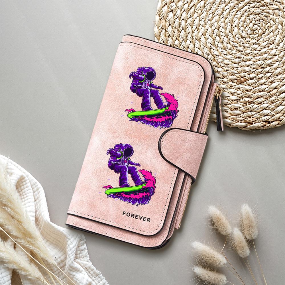 Cool Astronaut Print Long Wallet Fashion Large Capacity Multifunctional Card Holder for Daily Use
