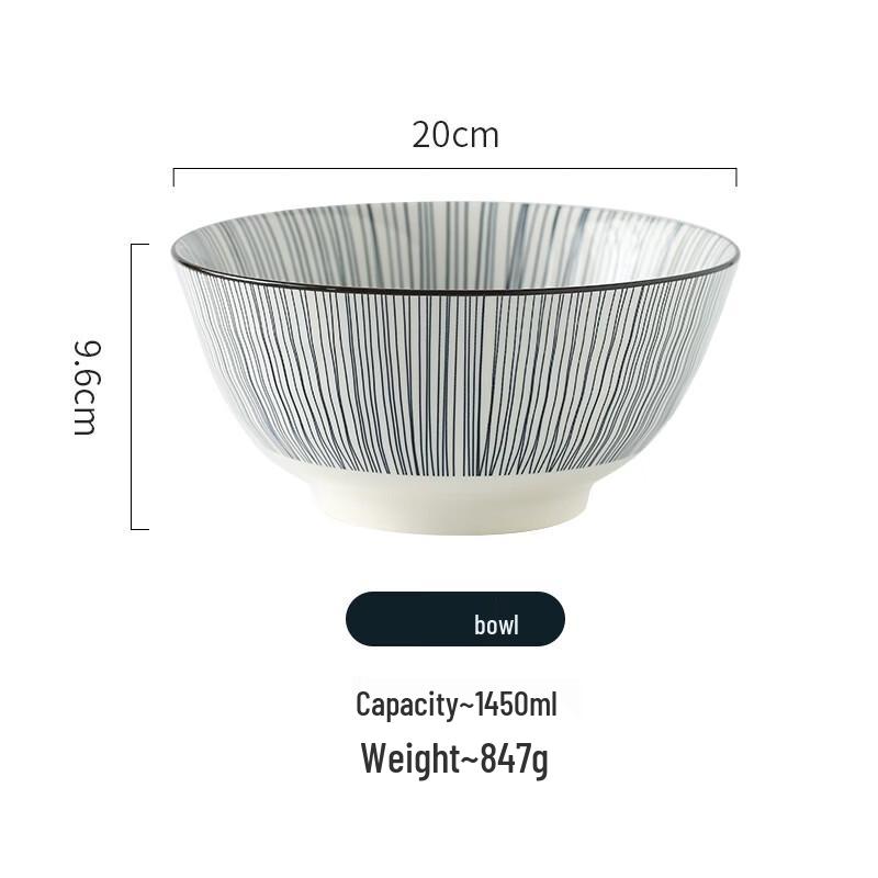 Abay Japanese Striped Ceramic Bowl