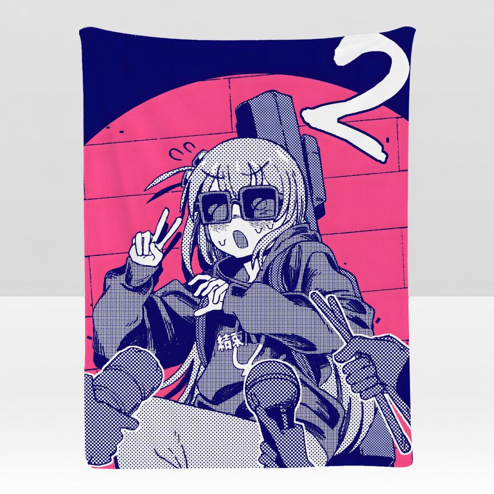 anime BBocchi RRock Throw Soft Flannel Blanket for Bed Bedroom Sofa Picnic Throw Skinfriendly Breathable Gift Cover
