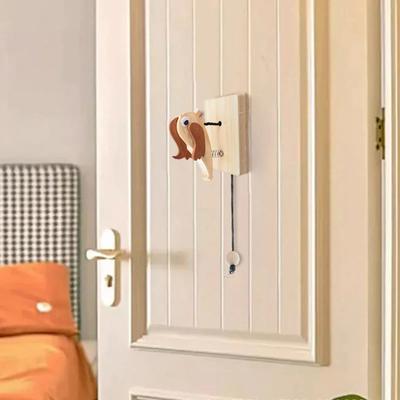 Wooden Handmades Woodpecker Door Bell Punch-Free Door Entry Reminder Tool For Door Decoration