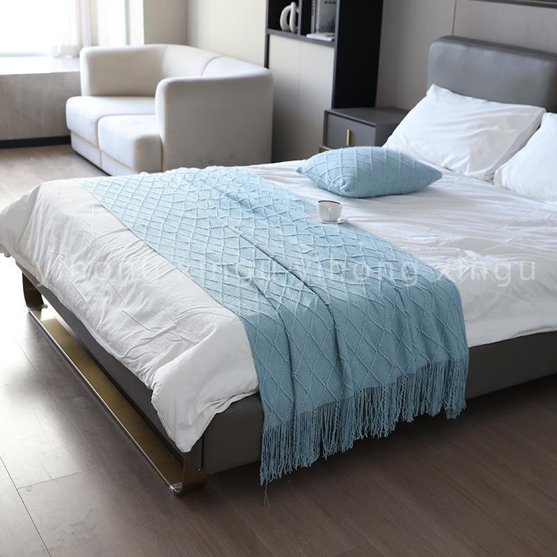Decorative Bed Runner & Knit Throw Blanket for Home, Office, Sofa, or Nap