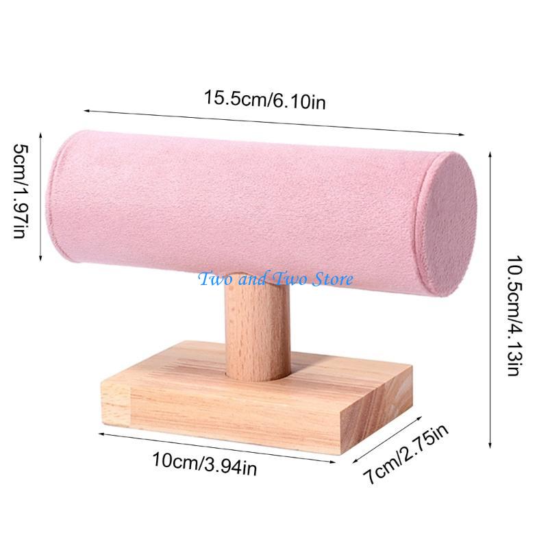 HX6F Wooden Display Stand Jewelry Storage Shelf Bracelet Bangles Wristchain