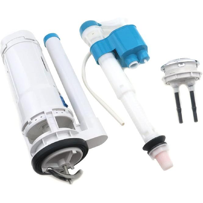 8.27" Height Toilet Dual Flush Valve with Push Button, Toilet Fill Valve Dual Flush Toilet Repair Kit for 10"-12" Toilet Tank,Type-1