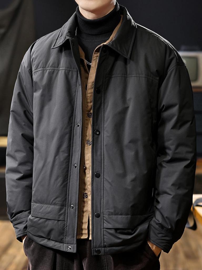 Men's 2025 Winter Lightweight Chinese Style Lapel Down Jacket With 90% White Duck Down