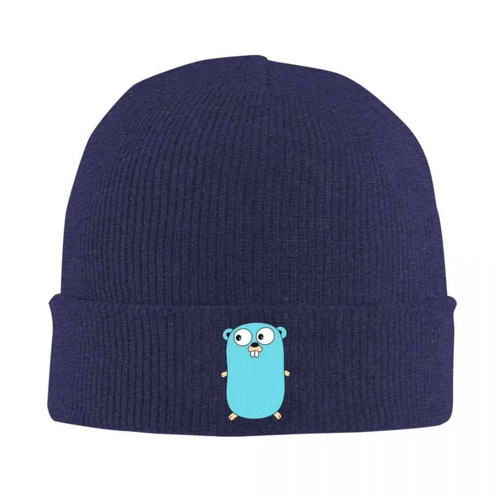 New Go Golang Gopher Warm Knitted Cap Fashion Bonnet Hat Autumn Winter Outdoor Beanies Hats For Unisex Women Adult