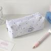 Korean Girly Polka Dot Pencil Case Solid Color Pen Bag Cute Stationery Storage Pouch for School Makeup Bag Toiletry Organizer