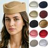Womens Straw Beret Hat Artist Cap Sun Hat Air Hostess Style Headwear Round Crown Lightweight Breathable