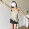 Chic 3D Rose Halter Crop Top - Women's Ruffled Irregular Summer Style