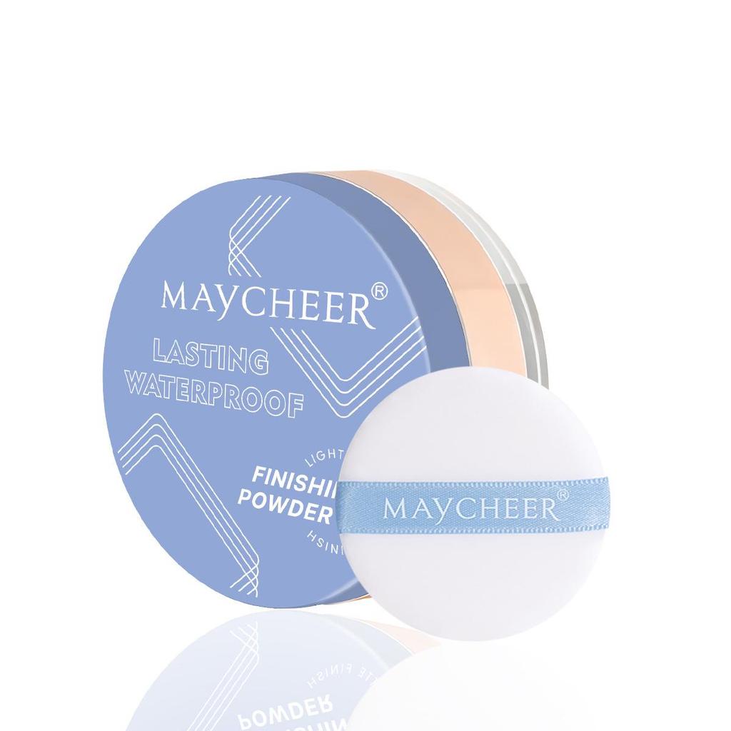MAYCHEER Long-lasting Waterproof Matte Setting Powder - Oil Control, Sweatproof, Concealing, Soft Focus Compact for Students.