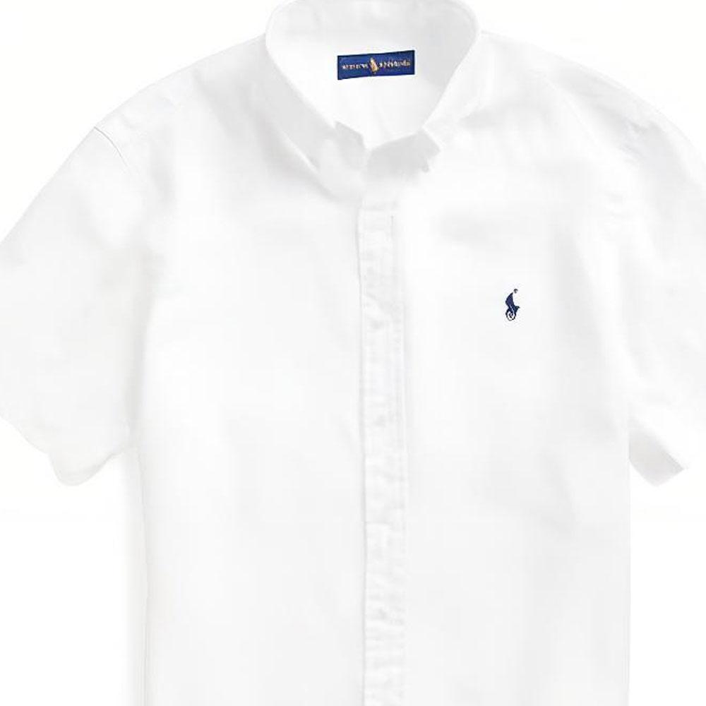 Polo Ralph Lauren Logo Embroidered Polo Straight Fit Short Sleeve Shirt Men Shirts White 710795452-008