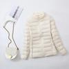 2023 Women's Slimming White Duck Down Short Jacket with Stand Collar – Plus Size Fashion Outerwear for Autumn/Winter