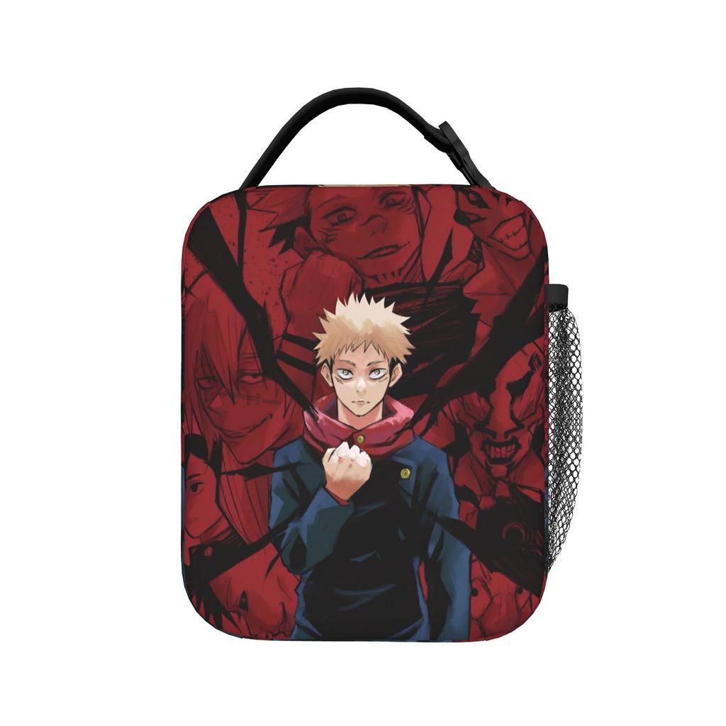 Yuji Itadori Borse Termiche per Pranzo Borsa Termica Riutilizzabile, Contenitore per Pranzo Anime Jujutsu Kaisen Borsa Tote Portatile Pranzo Uomo Donna