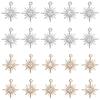 20Pcs 2 Colors Rack Plating Brass Micro Pave Cubic Zirconia Pendants Long-Lasting Plated Sun Platinum & Light Gold 15.5x13.5x3mm Hole: 1mm 10pcs/color