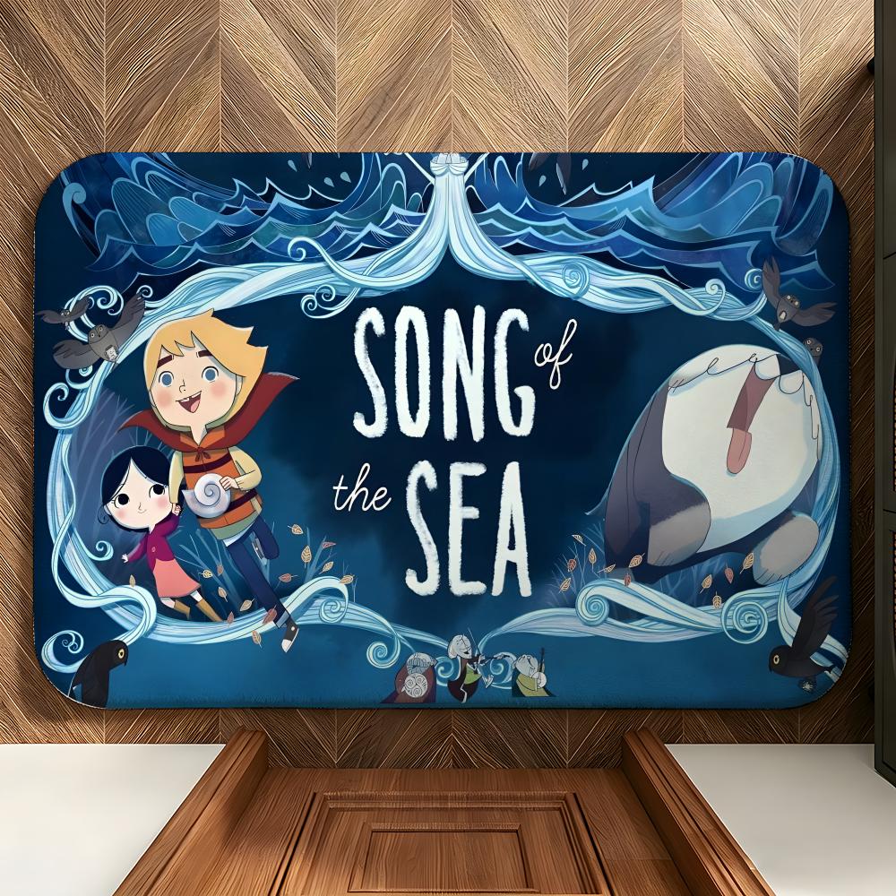 Animation S-Song of the S-Sea Floor Mat Soft Flannel Floor Mat Suitable for Entryways, Living Rooms, Bedrooms, and Bathrooms