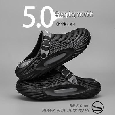 Sandale de vară pentru bărbați, antiderapante, cu degetele acoperite - Talpă groasă, moale, pentru sport în aer liber, pantofi de plajă, mărimi mari disponibile