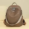 Women's Soft Leather Large Capacity Backpack Multi-Function Shoulder Bag