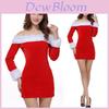 Elegantes Xmas Samt-Off-Shoulder-Kleid Für Damen Perfekt Für Weihnachtsfeiern