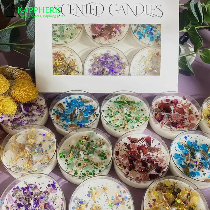Mini Crystal Tealight Candle Herbs Energy Candles for Spells Guest Gift Scented Candle Wholesale