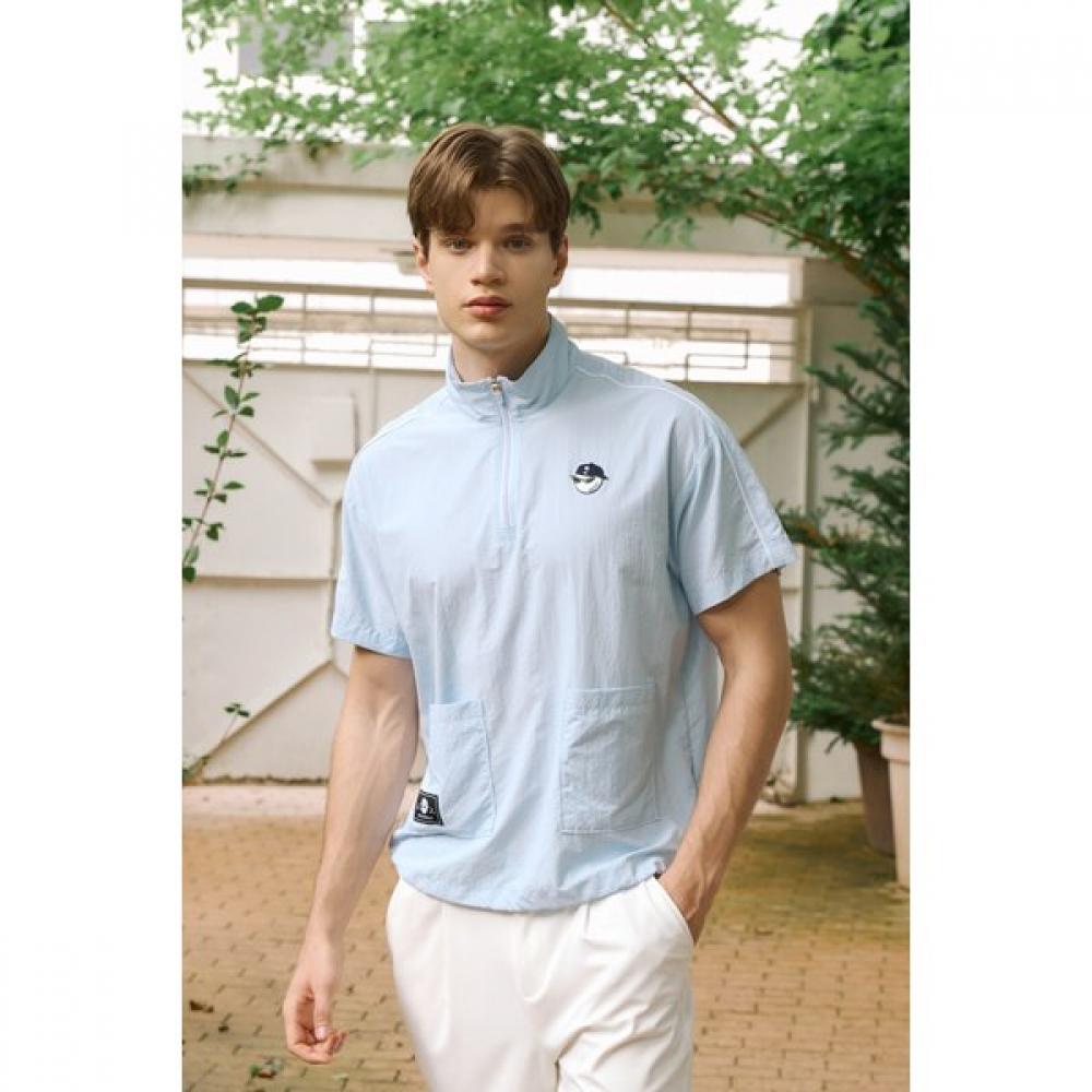 Goxo Pocket Short Sleeve Anorak Sky Blue Let S Get Buddy XXL(110)