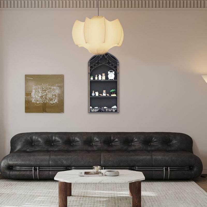 Crystals Display Gothic Window Elegant Multi Tiers Wooden Shelf For Organization Boutique Display Stand Gothic Window