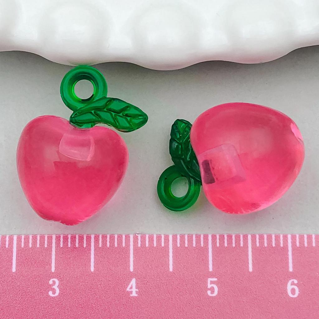 3D pryskyřičné simulační ozdoby ovoce: Citronové, hroznové, jahodové, jablečné doplňky pro DIY přívěskové náhrdelníky