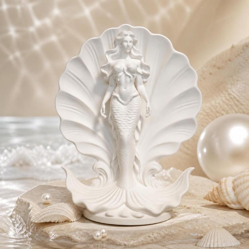 3D Printed Mermaid In Shell Statue Light Luxury Desktop Decoration Mermaid Figurine  Desktop Decor