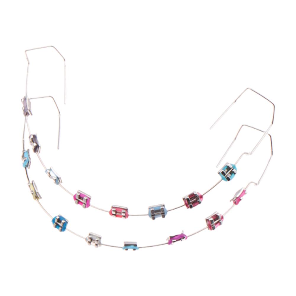 Fake Braces Colorful Brackets For Teeth Temporary Metal Wires Metal Bracket Orthodontic Ligature Ties Dental Decor Accessories