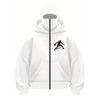 A Fashionable Hooded Zipper Sweatshirt Suitable for Both Men and Women In Autumn and Winter, with a Sporty Style Double Neck