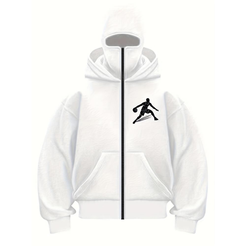 A Fashionable Hooded Zipper Sweatshirt Suitable for Both Men and Women In Autumn and Winter, with a Sporty Style Double Neck